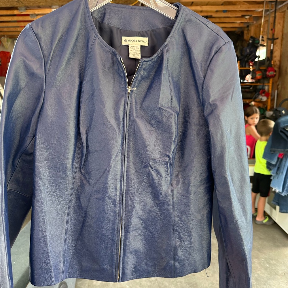 Newport News Navy Leather Jacket